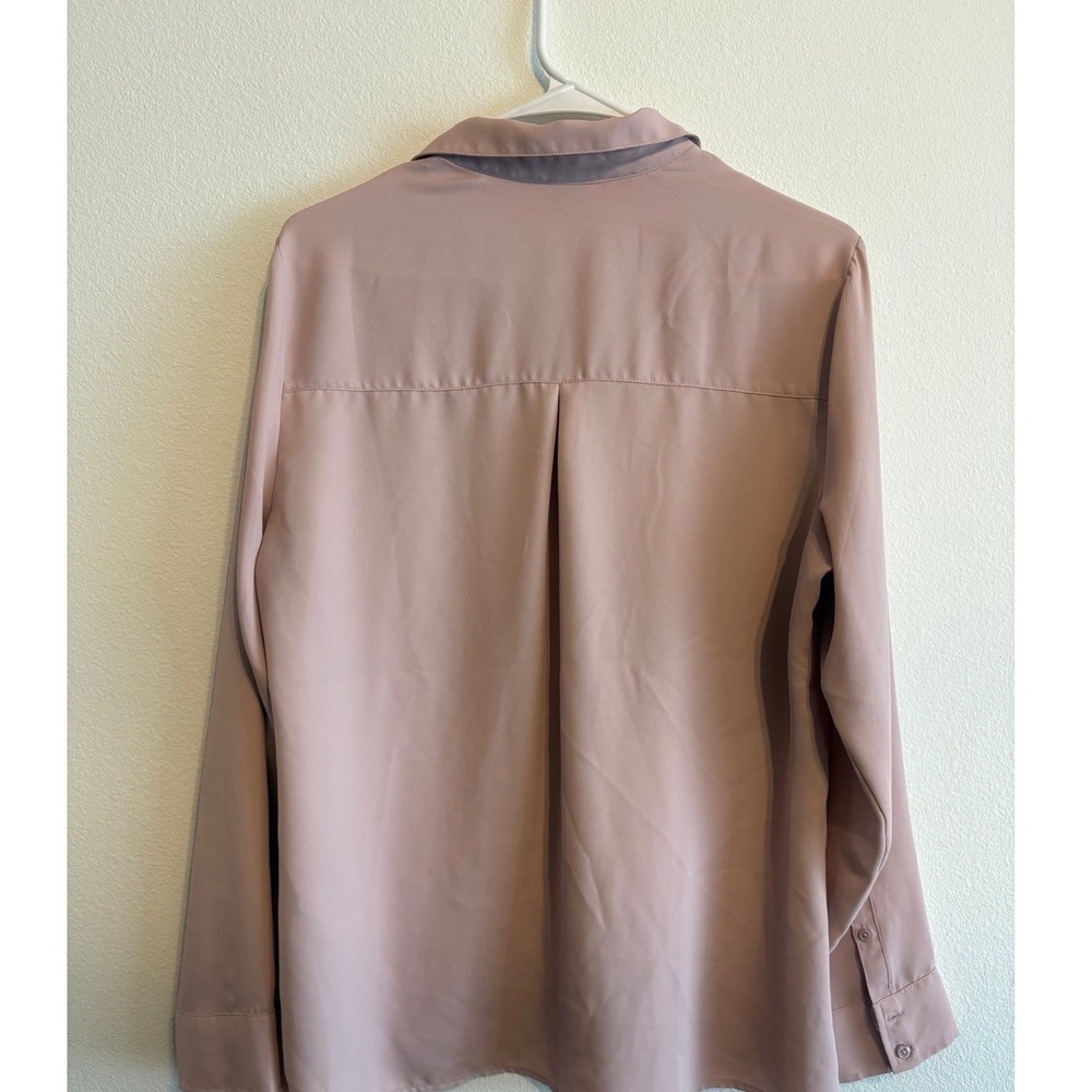Express Portofino Shirt Womens Lg‎ Dusty Rose Pink Long Sleeve Button Up Blouse - Picture 2 of 6
